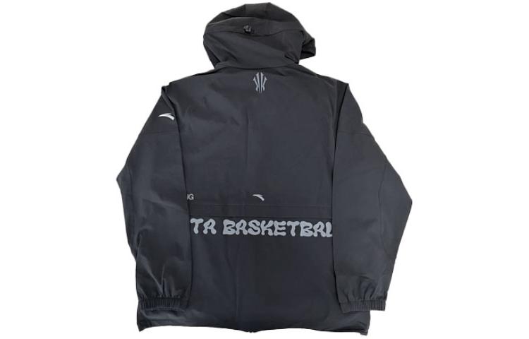 Lookbook 安踏籃球連帽外套黑色男款休閒服裝 172421603-2