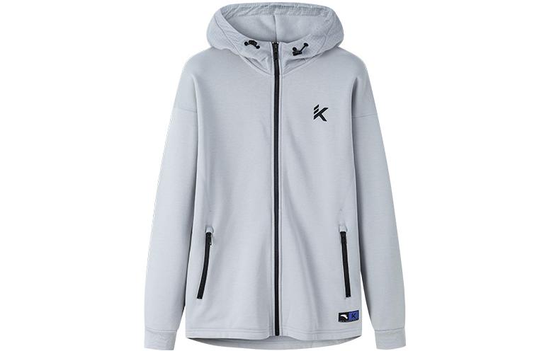 Anta Basketball Hoodie Jacket Grey - Thick Fleece, Warm, Zipper Design 152241709-1