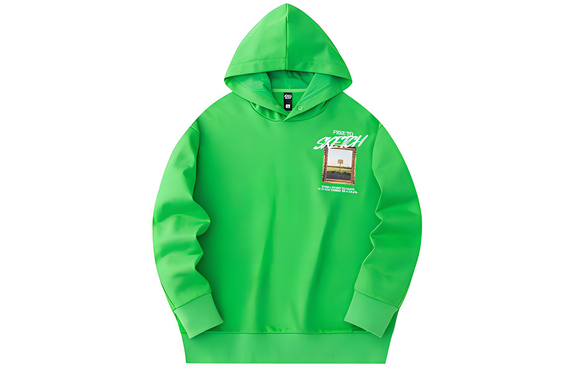 Anta Basketball Hoodie Letter Print Pullover Fluorescent Green Unisex 172411704-4
