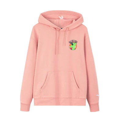 Anta Basketball Hoodie Pink Cartoon Graphic Unisex Pullover Fleece 152231712R-4