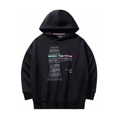 Anta Basketball Hoodie Pullover Men’s Black Loose-Fit Letter Design 152431716-4