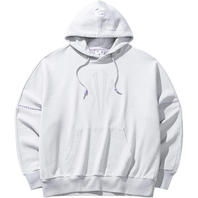 Anta Basketball Hoodie Unisex Casual Pullover - Pink Gray Letters Design 172431705-1