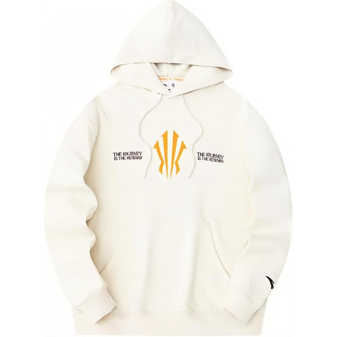 Anta Basketball Hoodie White Unisex with Letter Print Design 172341707-1