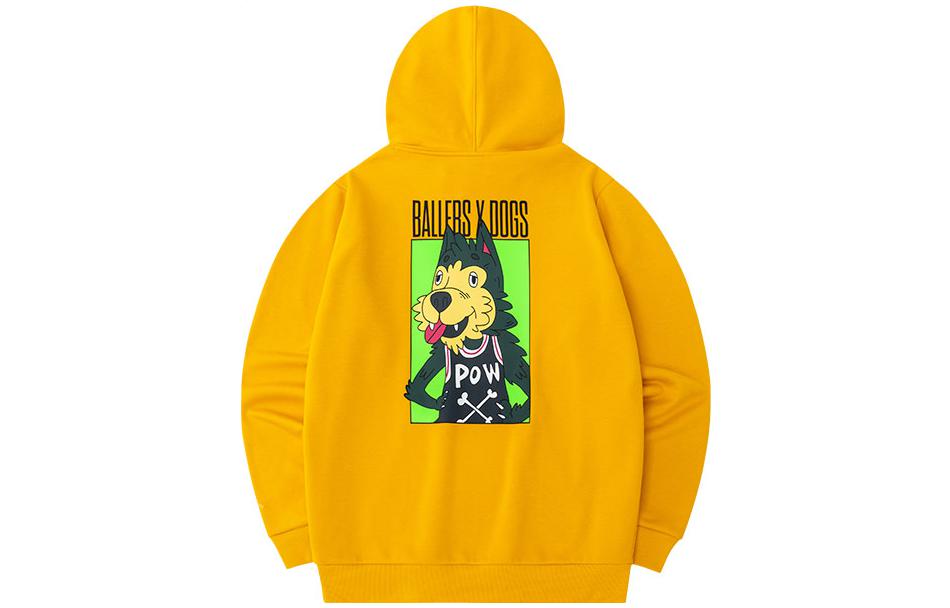 Anta Basketball Hoodie Yellow Lemon Fleece Cartoon Graphic Long Sleeve 152231713R-8