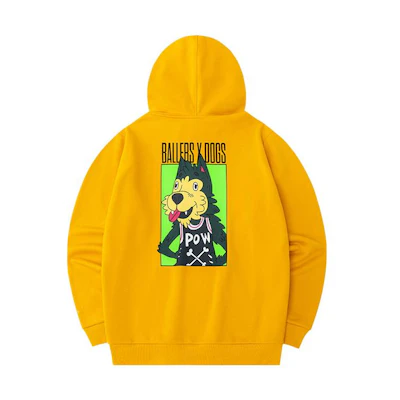 Anta Basketball Hoodie Yellow Lemon Fleece Cartoon Graphic Long Sleeve 152231713R-8