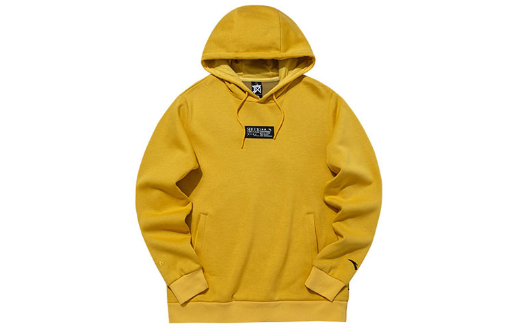 Anta Basketball Knit Pullover Hoodie Winter Warmth for Men - Incense Yellow 152141746-4
