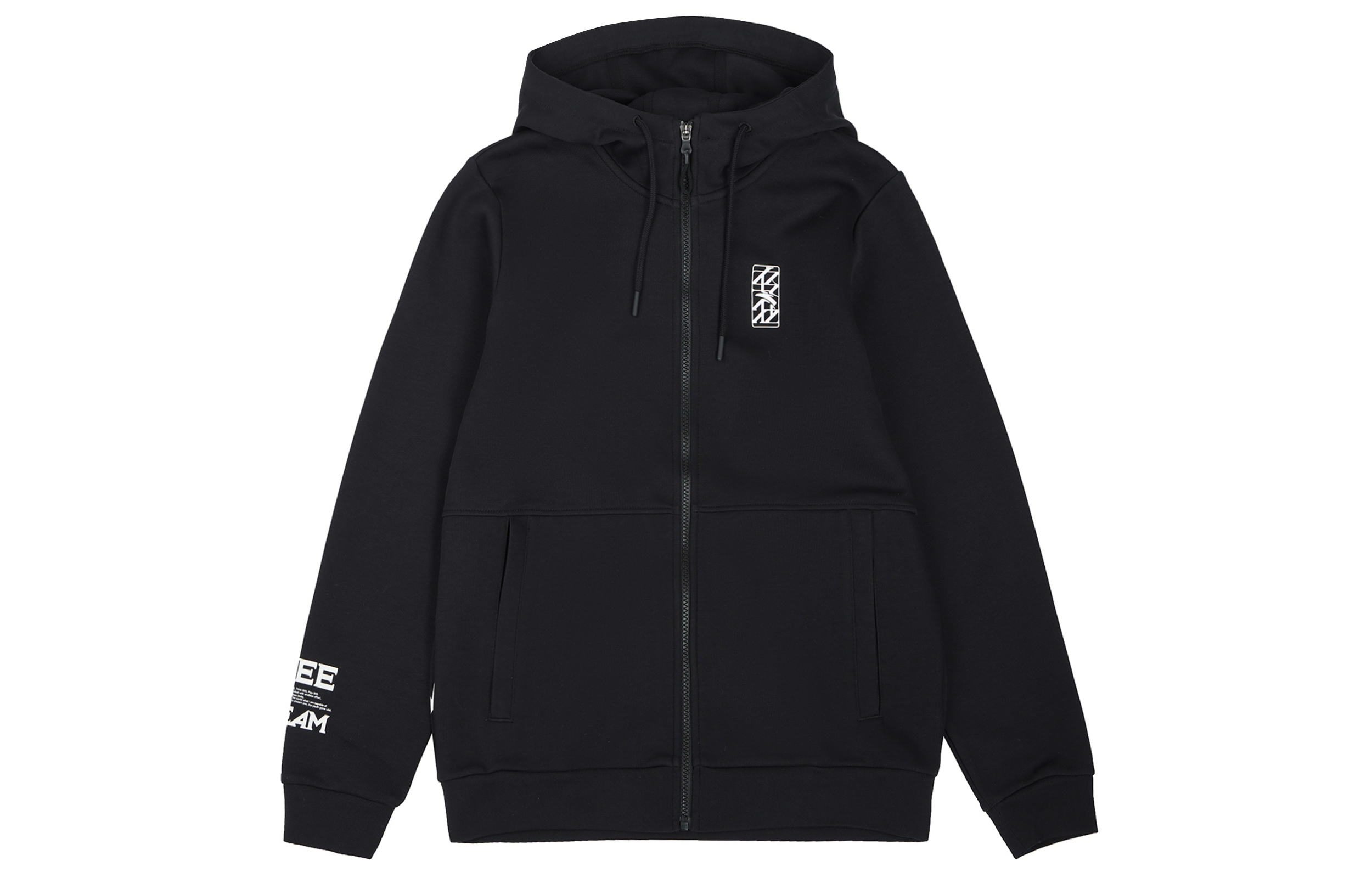 Anta Basketball Letter Pattern Zip Jacket Black 152211736-3