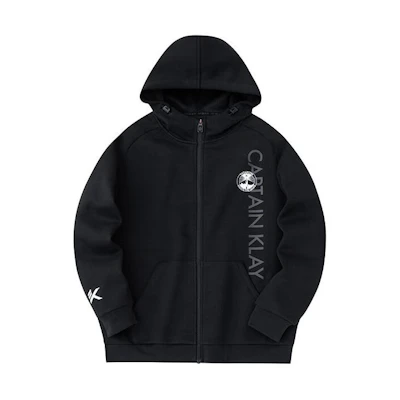 Anta Basketball Letter Print Hoodie Zip Jacket Black Sportswear 152411739S-2