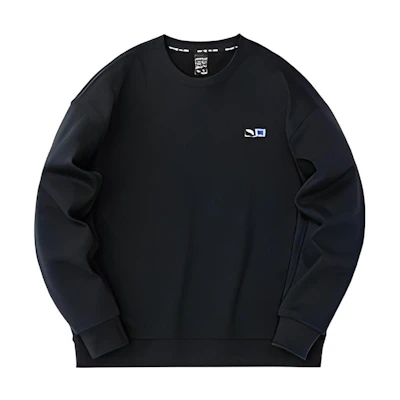 Anta Basketball Logo Crewneck Fleece Sweatshirt Black Basic Style 152241734-4