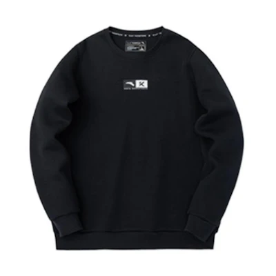 Anta Basketball Logo Crewneck Knit Pullover Sweatshirt Black 152311701-5