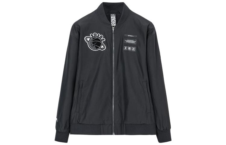Anta Basketball Logo Print Long-Sleeve Jacket - Black 152311611N-4