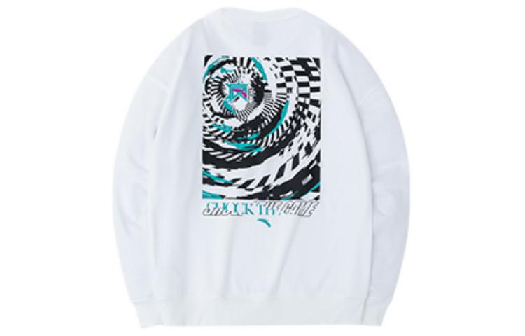 Anta Basketball Pullover Hoodie White - Fleece Graphic Back Long Sleeve 152241738N-1