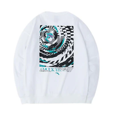 Anta Basketball Pullover Hoodie White - Fleece Graphic Back Long Sleeve 152241738N-1