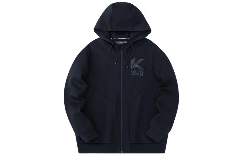 Anta Basketball Series Basic Black Logo Hoodie with Zipper 152331715-3