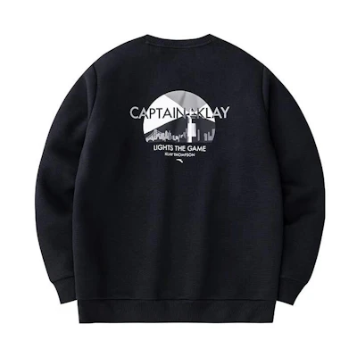 Anta Basketball Series Black Graphic Print Crewneck Sweatshirt for Men 152411701-3