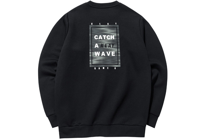 Anta Basketball Series Black Letter Print Casual Loose Sweatshirt 152131714-4