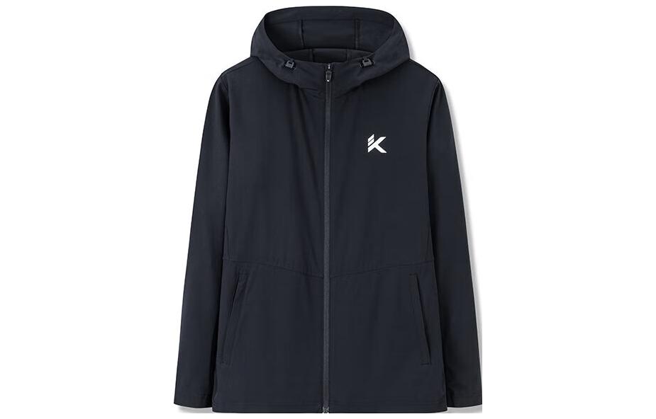 Anta Basketball Series Black Logo Zip-Up Hooded Jacket 152321605-3