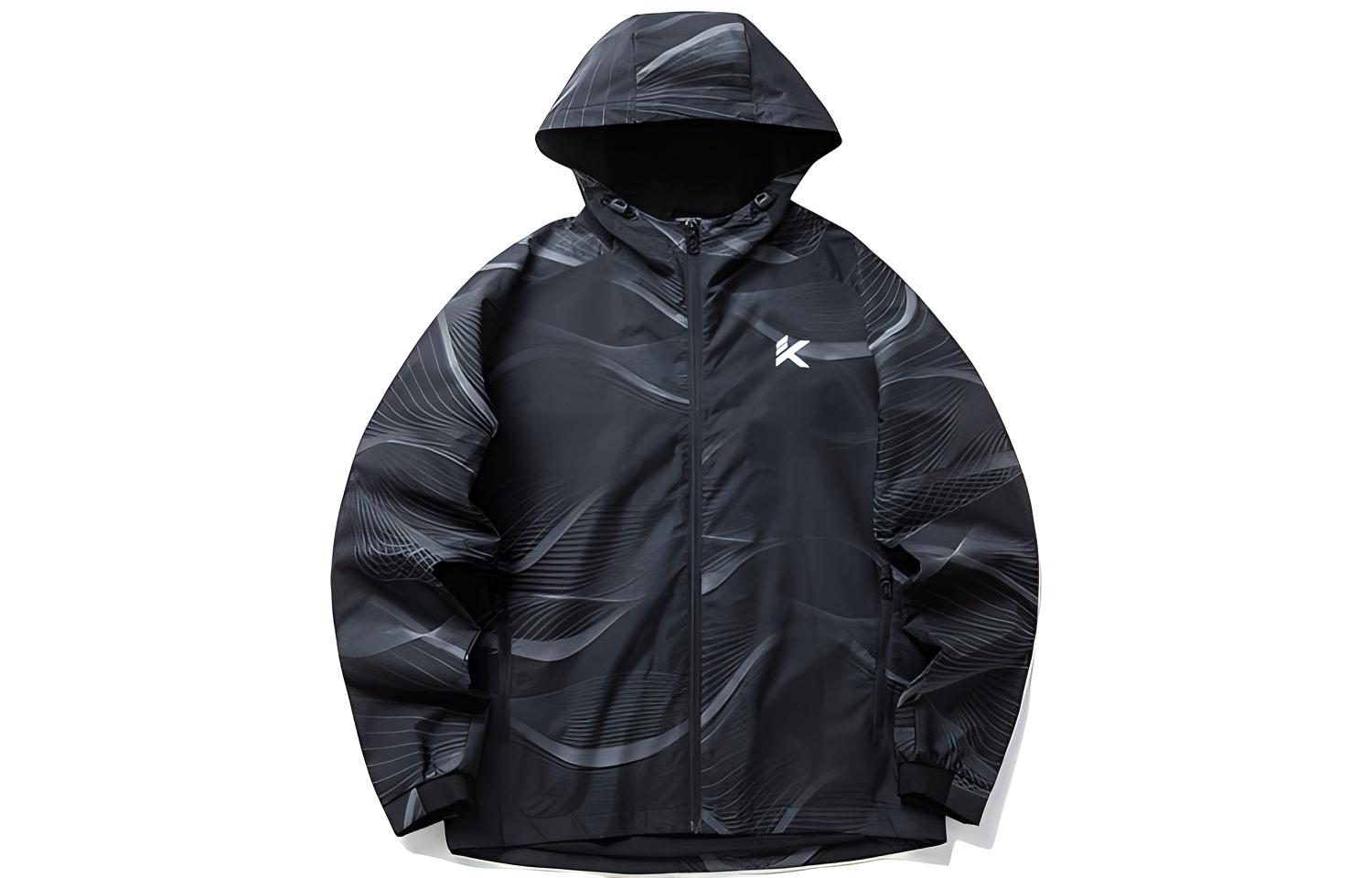 Anta Basketball Series Black Windproof Hooded Jacket 152211611-3