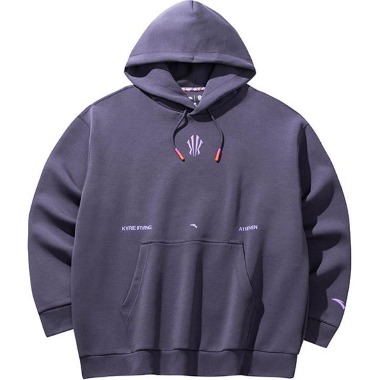 Anta Basketball Series Comfortable Letter Print Hoodie Unisex - Lavender Purple 172431706-3