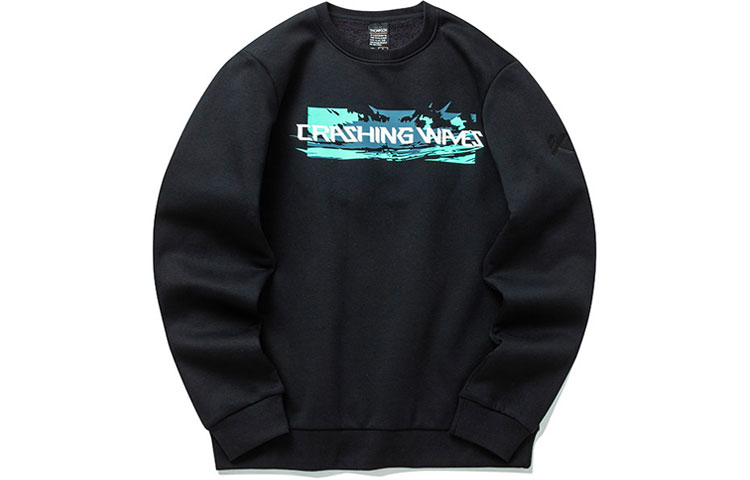 Anta Basketball Series Fleece Crewneck Pullover Sweatshirt Black 152141730-3