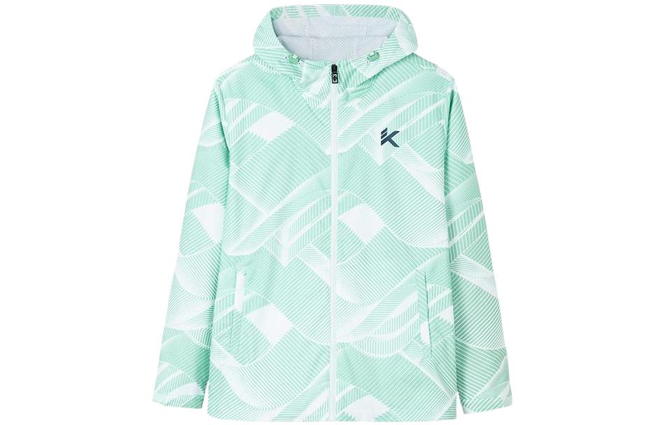 Anta Basketball Series Green Logo Print Zip-Up Hooded Jacket 152231609-1