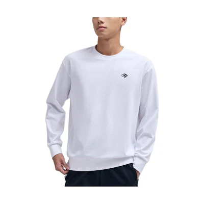 Anta Basketball Series Letter Crewneck Loose Sweatshirt - Pure White 152331706-1