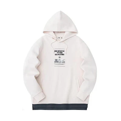 Anta Basketball Series Letter Hoodie in Mud Grey 152411761-3