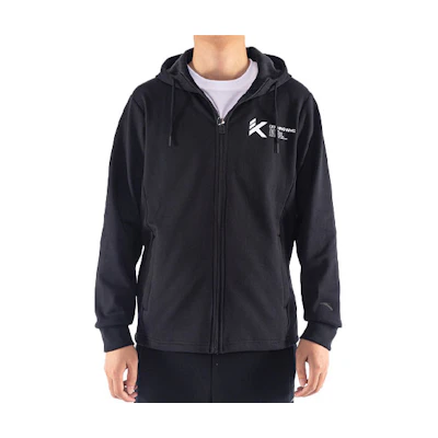 Anta Basketball Series Letter Knit Fleece Hoodie Jacket Black () 152141752-3