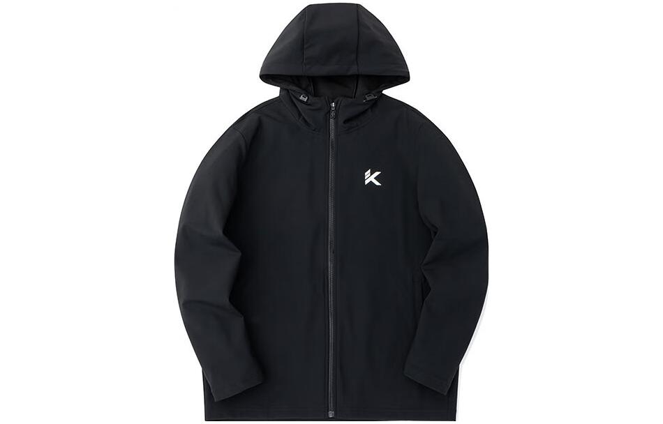 Anta Basketball Series Letter Print Zip Knit Hoodie Jacket Black () 152311761-2