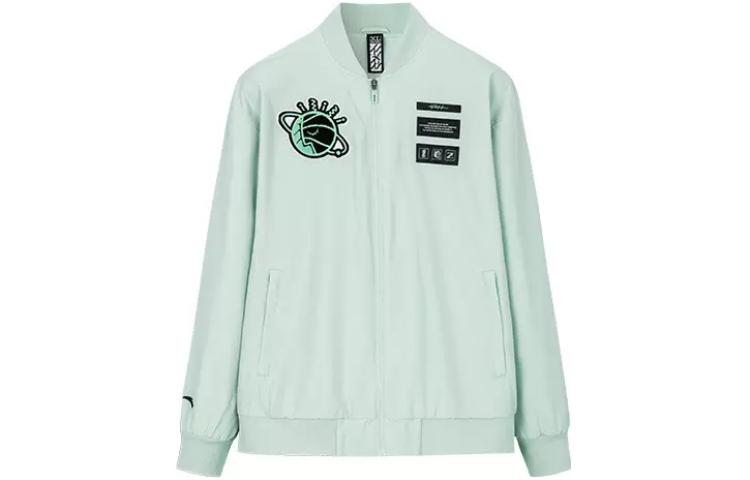 Anta Basketball Series Logo Print Long-Sleeve Jacket Men’s - Mugwort Green 152311611N-1