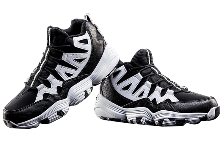 Lookbook 安踏 耐磨防滑 中筒實戰籃球鞋 黑白色