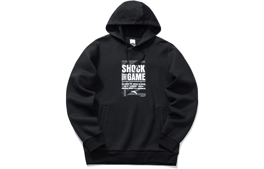 Anta Basketball Series Solid Color Print Hoodie - Black 152111701-4