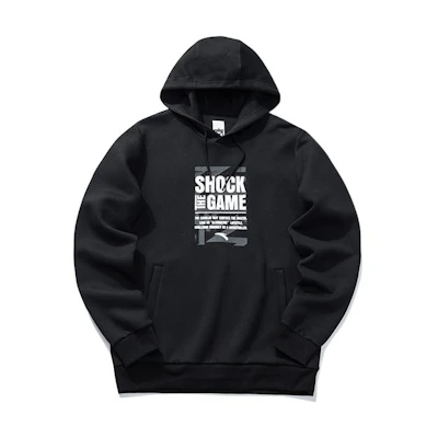 Anta Basketball Series Solid Color Print Hoodie - Black 152111701-4