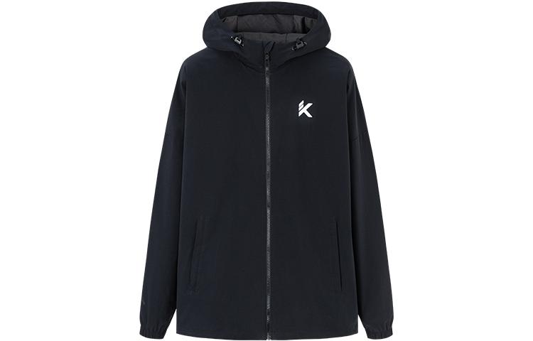 Anta Basketball Series Thick Hooded Woven Jacket Black 152241603N-2