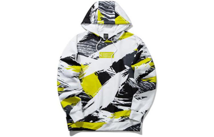 Anta Basketball Series Yellow White Colorblock Fleece Hoodie 152041721-1