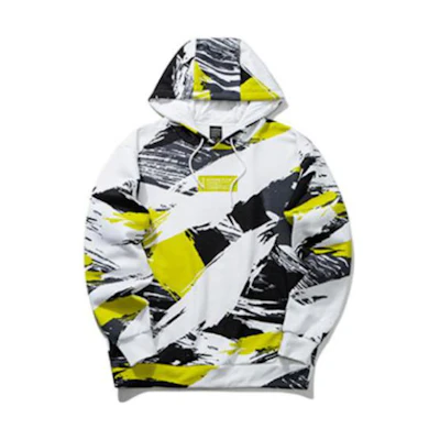 Anta Basketball Series Yellow White Colorblock Fleece Hoodie 152041721-1
