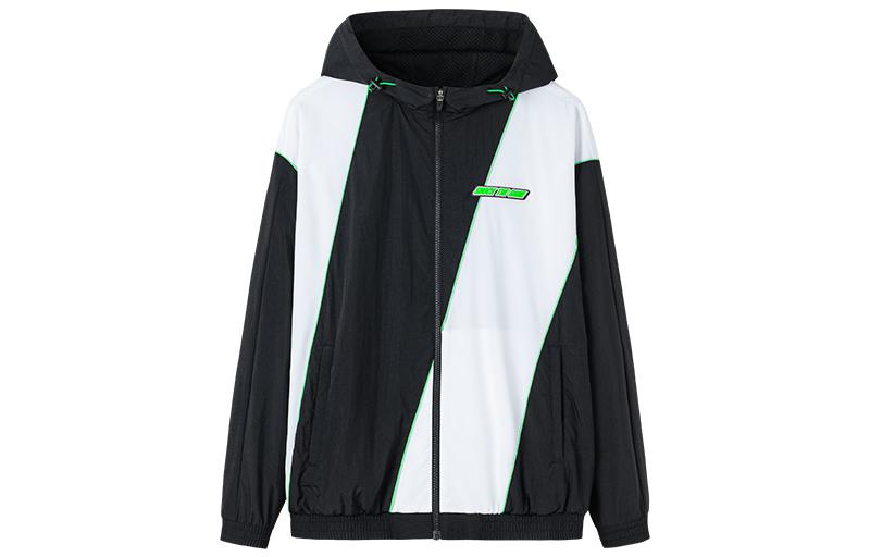 Anta Basketball SS22 Letter Patchwork Hoodie Zip Windbreaker Jacket White Men 172231602-3