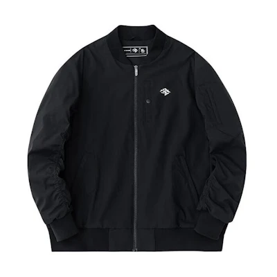 Anta Basketball Water-Resistant Stand Collar Jacket Black Casual Style 152411608-4