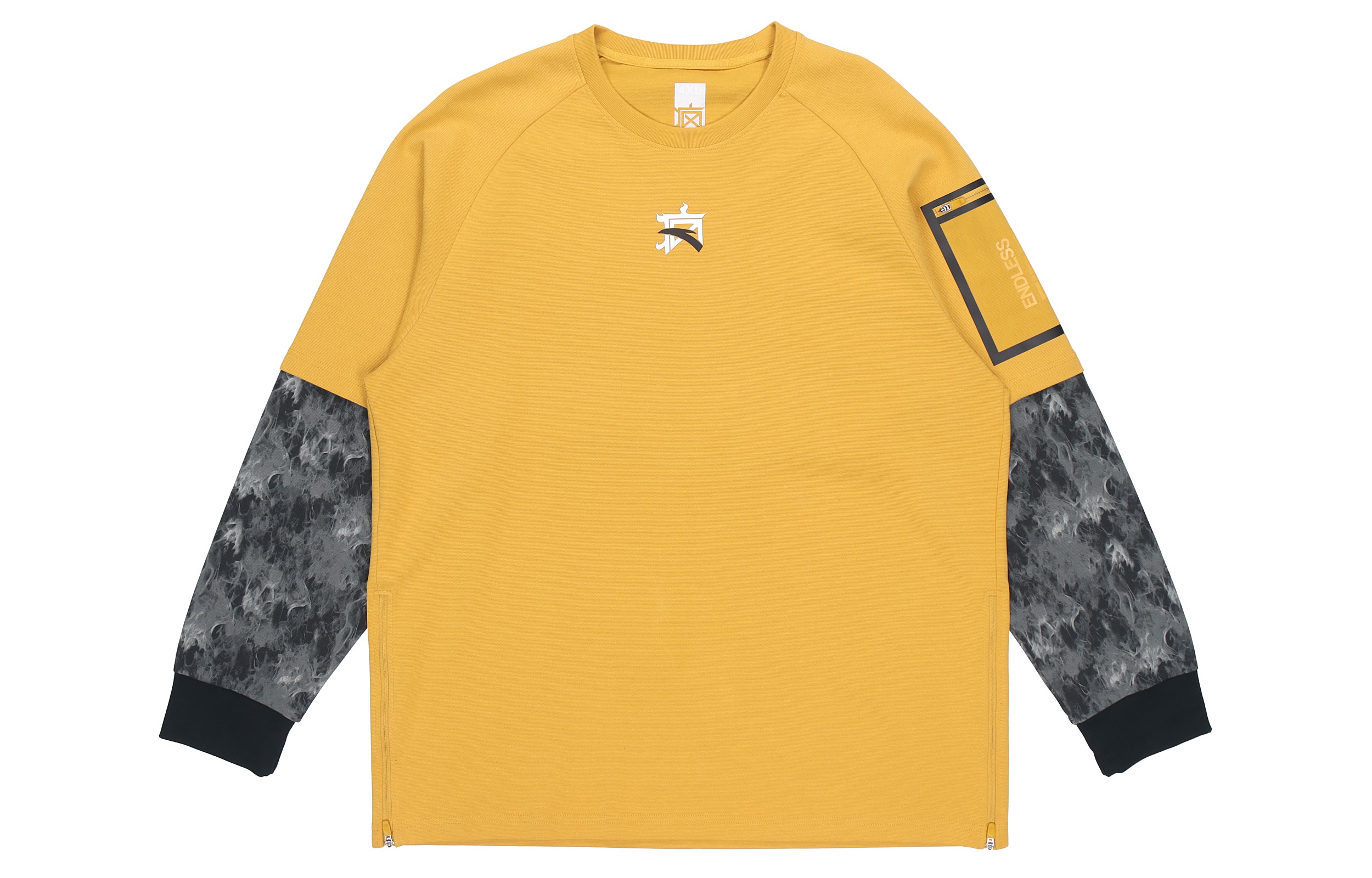 Anta Basketball Yellow Oversized Crewneck Sweatshirt 拼接撞 152131706-1