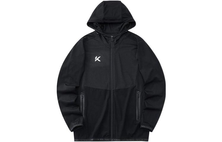 Anta Basketball Zip Hoodie Black Letter Print Jacket 152221702-4