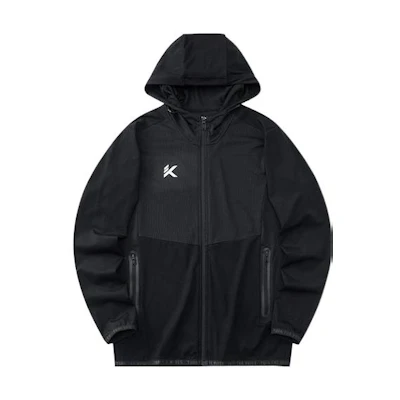 Anta Basketball Zip Hoodie Black Letter Print Jacket 152221702-4