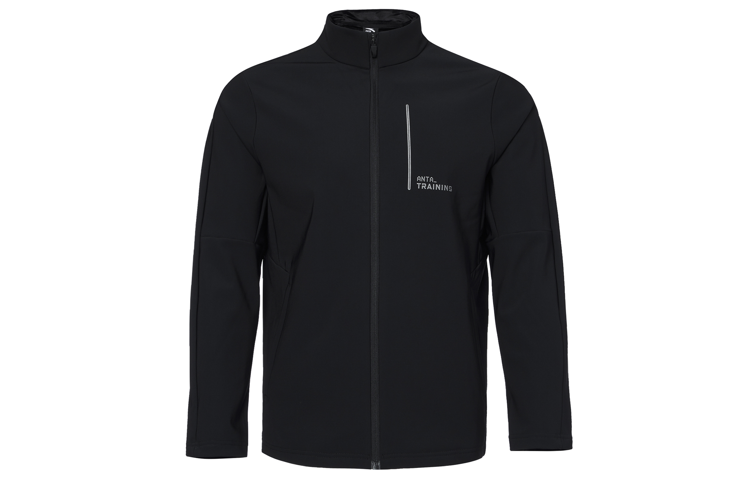 Anta Black Fleece-Lined Thick Warm Jacket with Letter Print 152247729-2