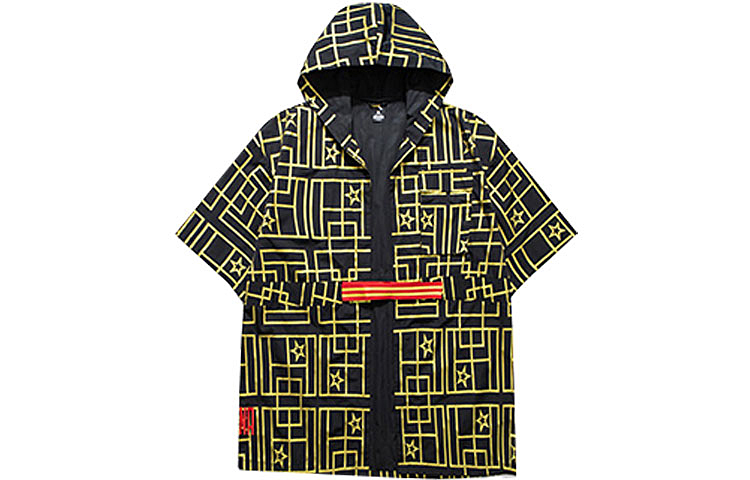 Anta Black Full-Print Hooded Windbreaker Jacket 172030605-2
