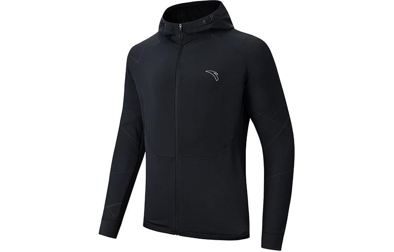 Anta Black Logo Hooded Breathable Running Jacket 152415701-4