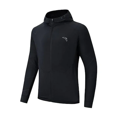 Anta Black Logo Hooded Breathable Running Jacket 152415701-4