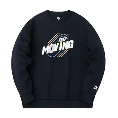 Anta Black Long-Sleeve Sweatshirt with Letter Graphic Print 152318710-4