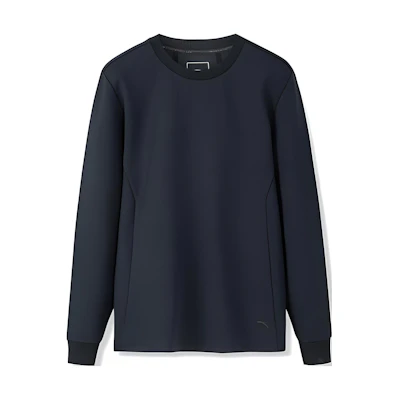 Anta Black Pullover Sports Sweatshirt Solid Color Long Sleeve 152240715-3