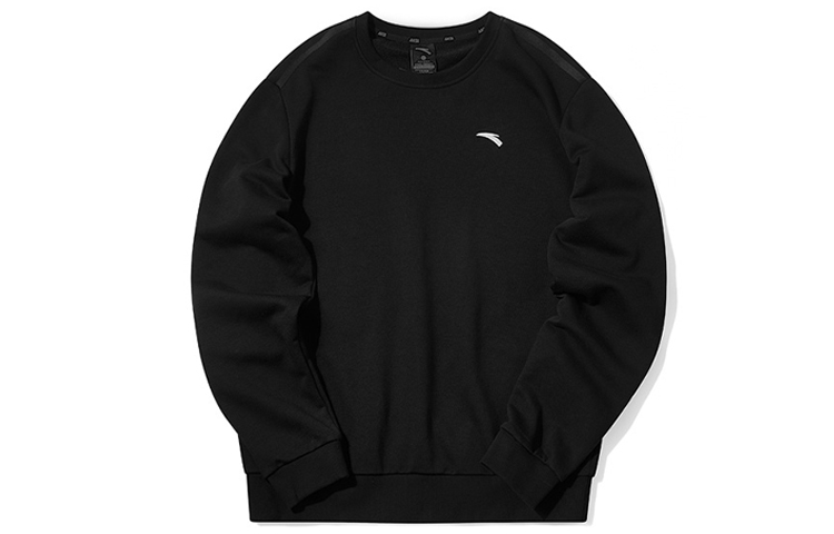 Anta Black Pullover Sweatshirt with Logo Print Casual Design 952147769-2