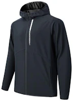 Anta Black Solid Color Letter Print Zip-Up Hooded Jacket 952247611-3 Anta Black Solid Color Letter Print Zip-Up Hooded Jacket 952247611-3