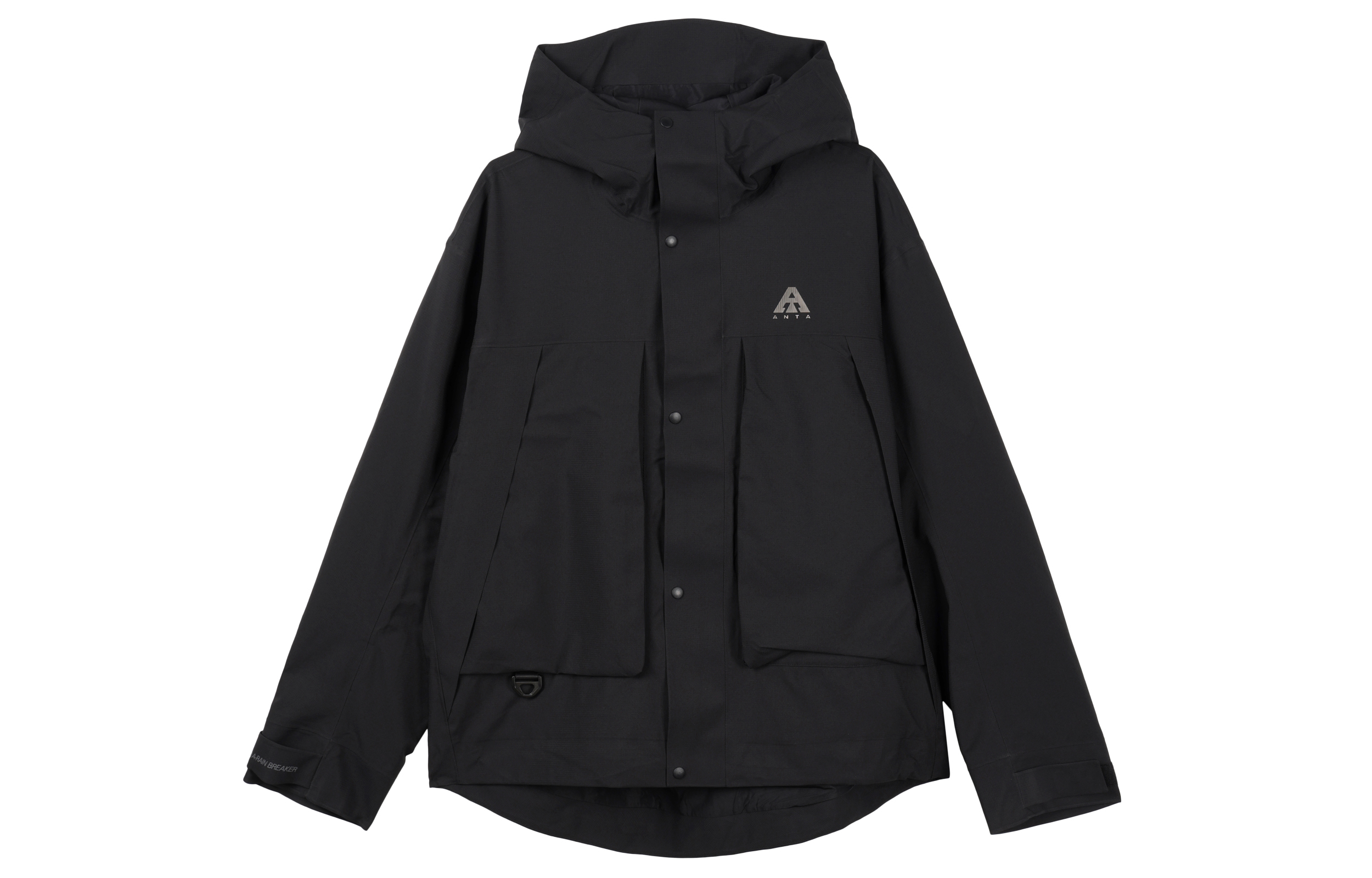 Anta Black Waterproof Windproof Breathable Hooded Training Jacket 952437608-4